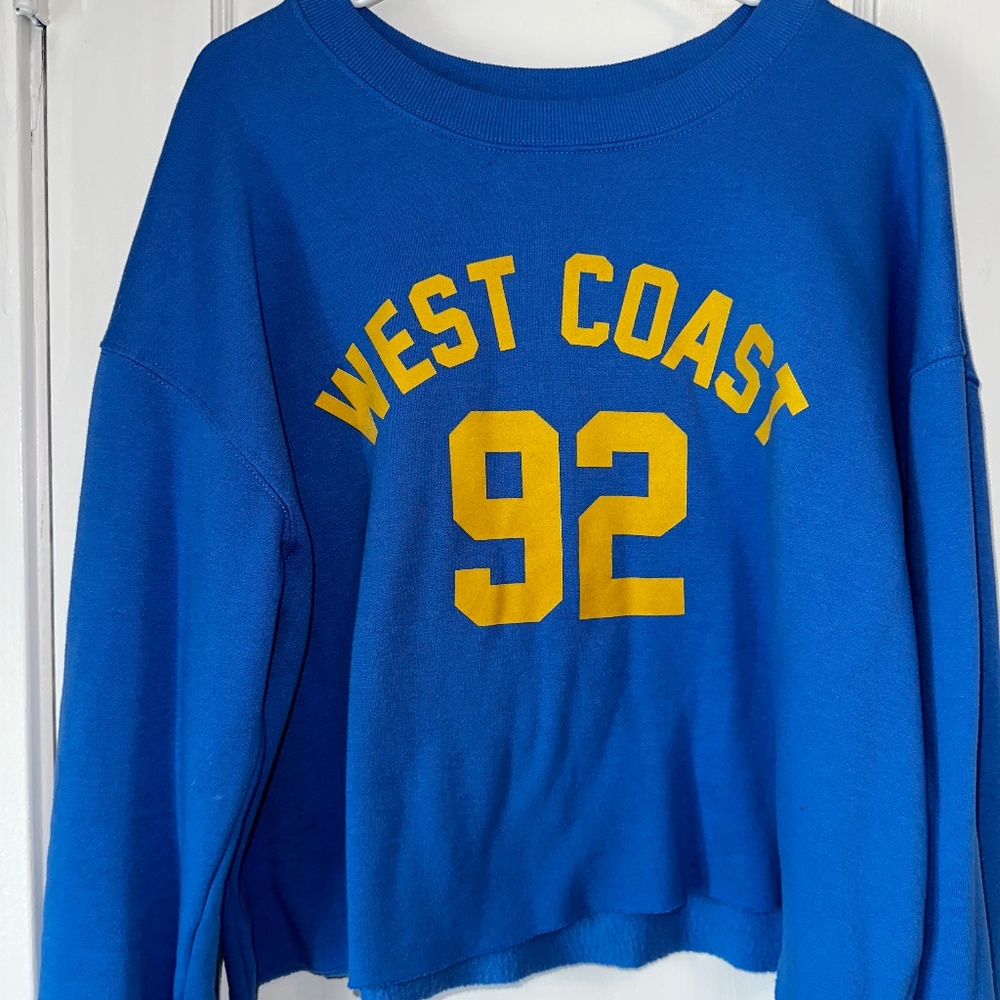Blue crop top sweater